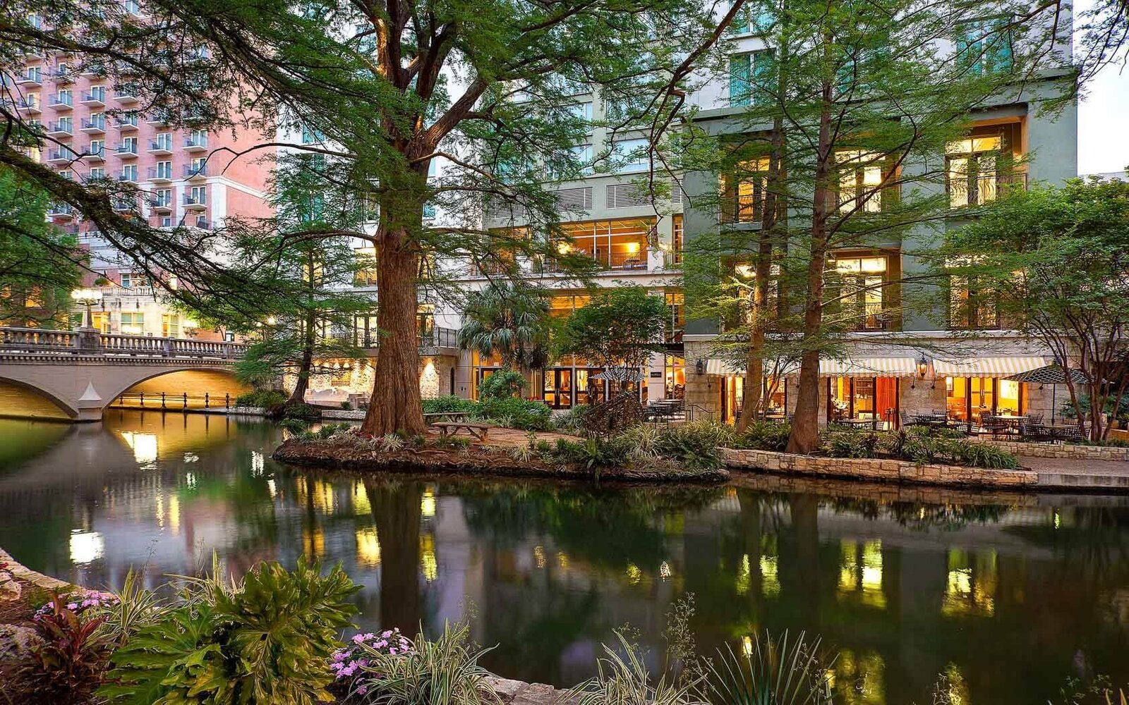 San Antonio River Walk at evening
